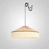 Suspension Franges Tissu Vintage Élégante, Mouvement Textile Doux