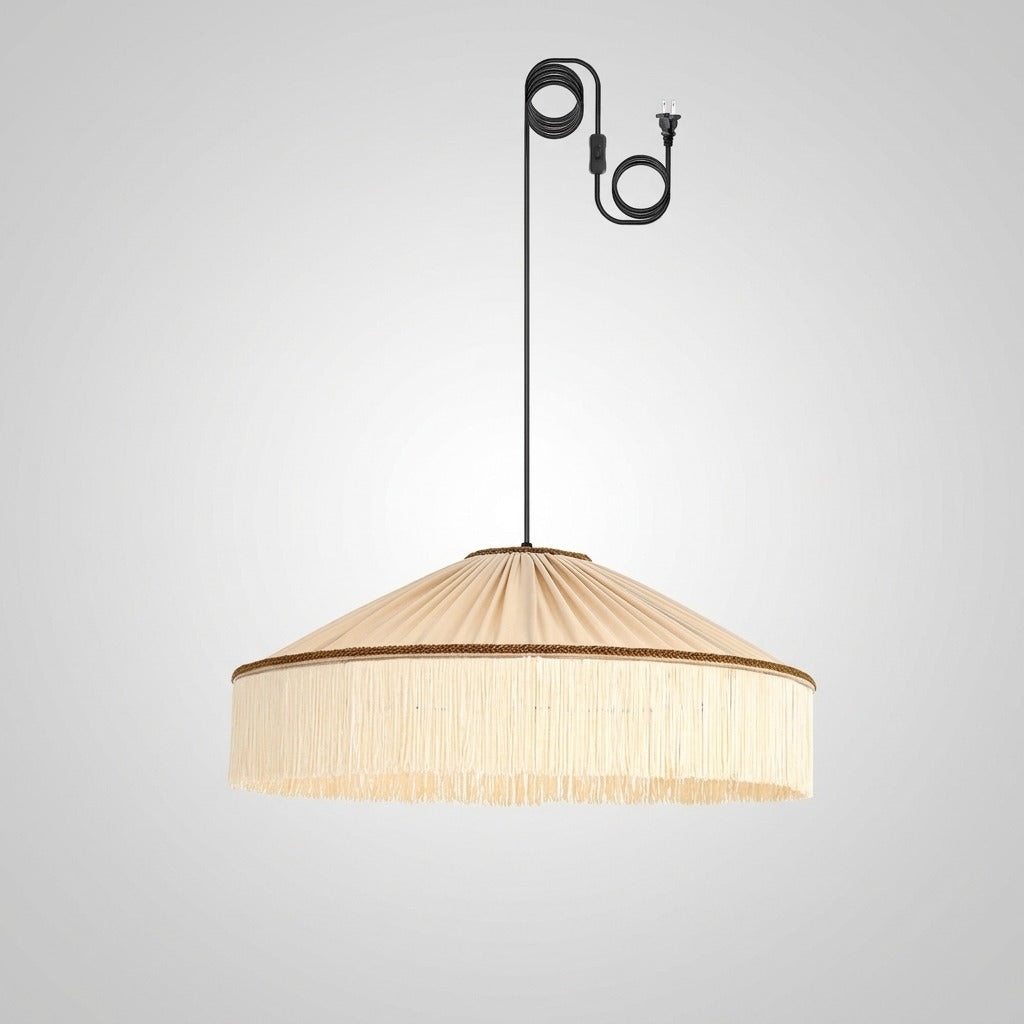 Suspension Franges Tissu Vintage Élégante, Mouvement Textile Doux
