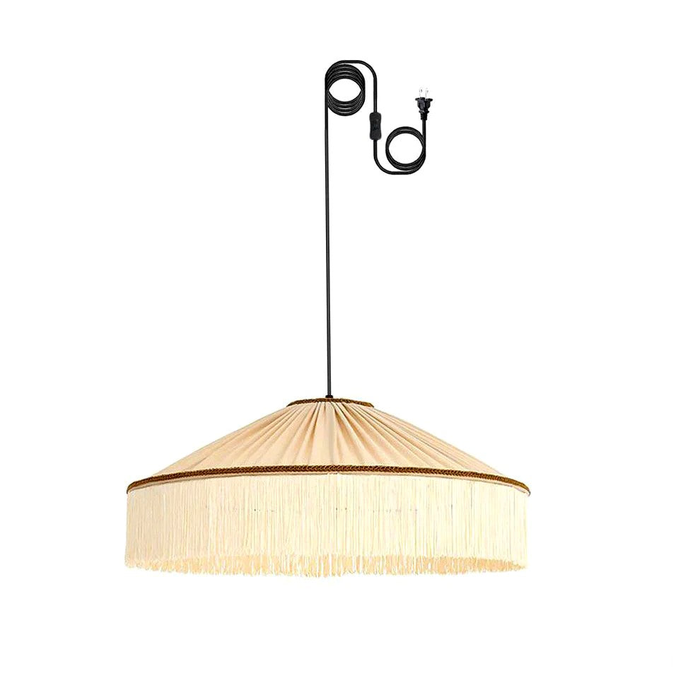 Suspension Franges Tissu Vintage Élégante, Mouvement Textile Doux