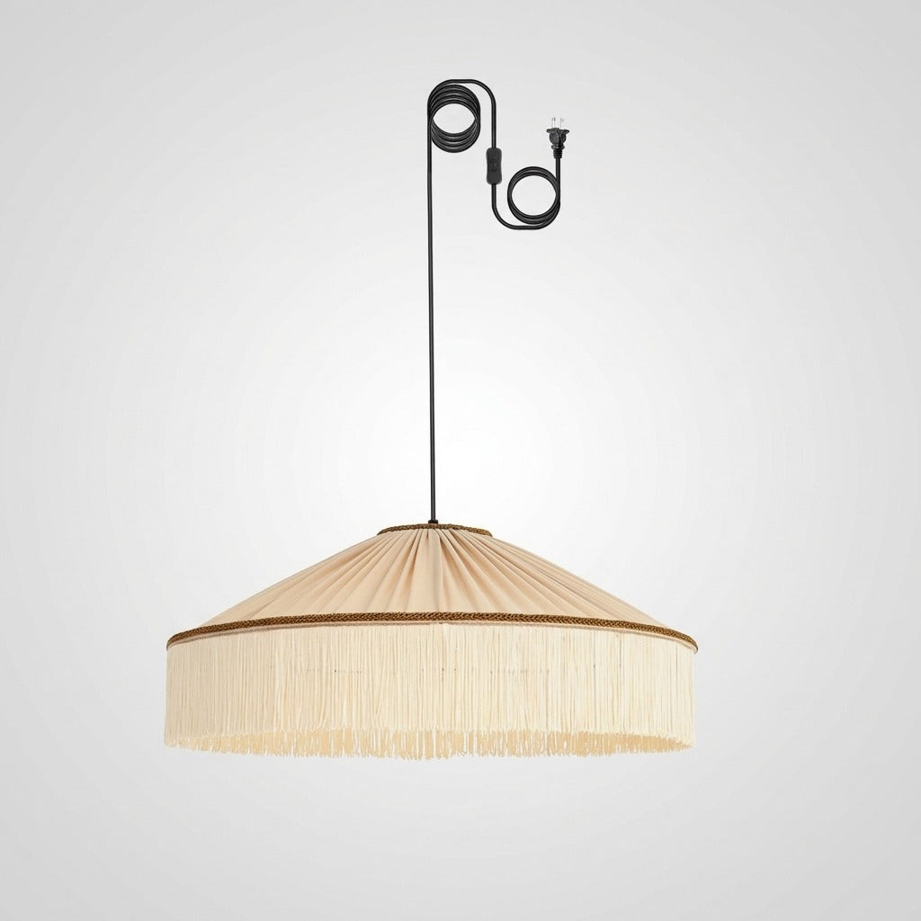 Suspension Franges Tissu Vintage Élégante, Mouvement Textile Doux