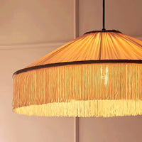Suspension Franges Tissu Vintage Élégante, Mouvement Textile Doux