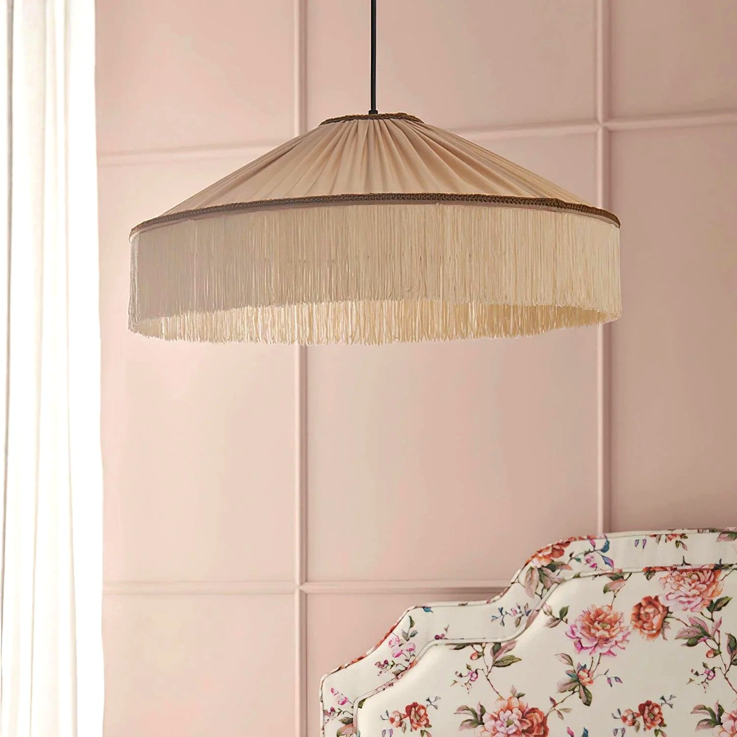 Suspension Franges Tissu Vintage Élégante, Mouvement Textile Doux