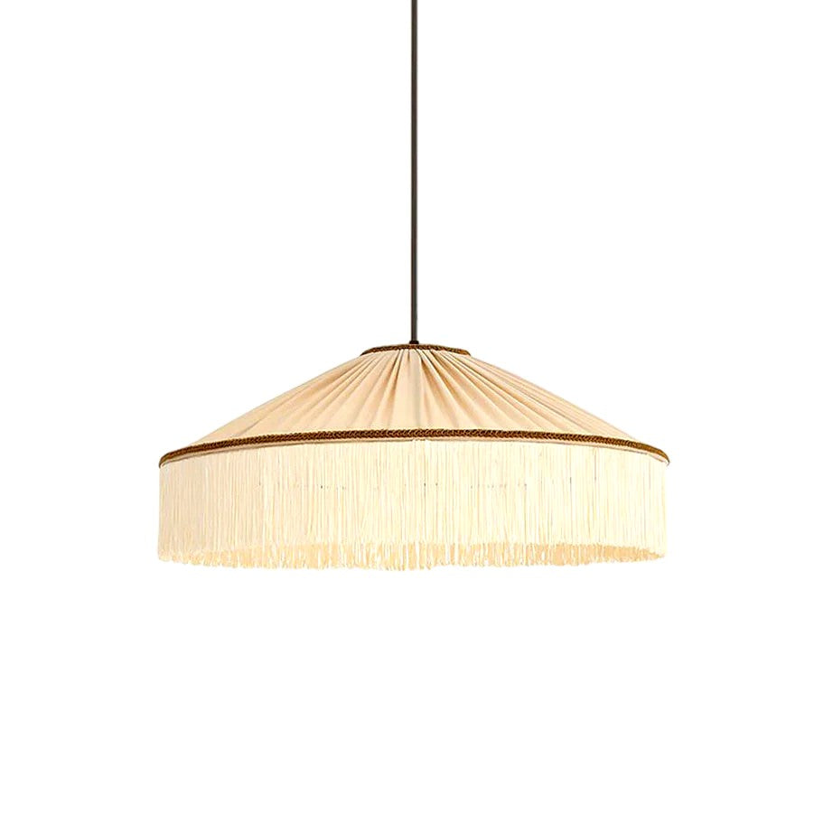 Suspension Franges Tissu Vintage Élégante, Mouvement Textile Doux