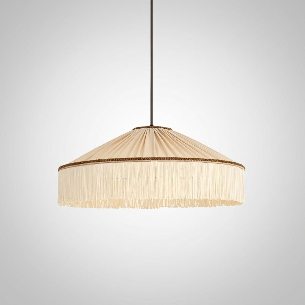 Suspension Franges Tissu Vintage Élégante, Mouvement Textile Doux