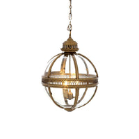 Suspension Industrielle Trois Têtes Métal Verre, Style Atelier Ancien