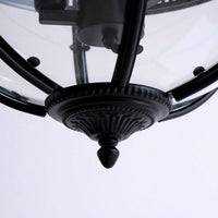 Suspension Industrielle Trois Têtes Métal Verre, Style Atelier Ancien