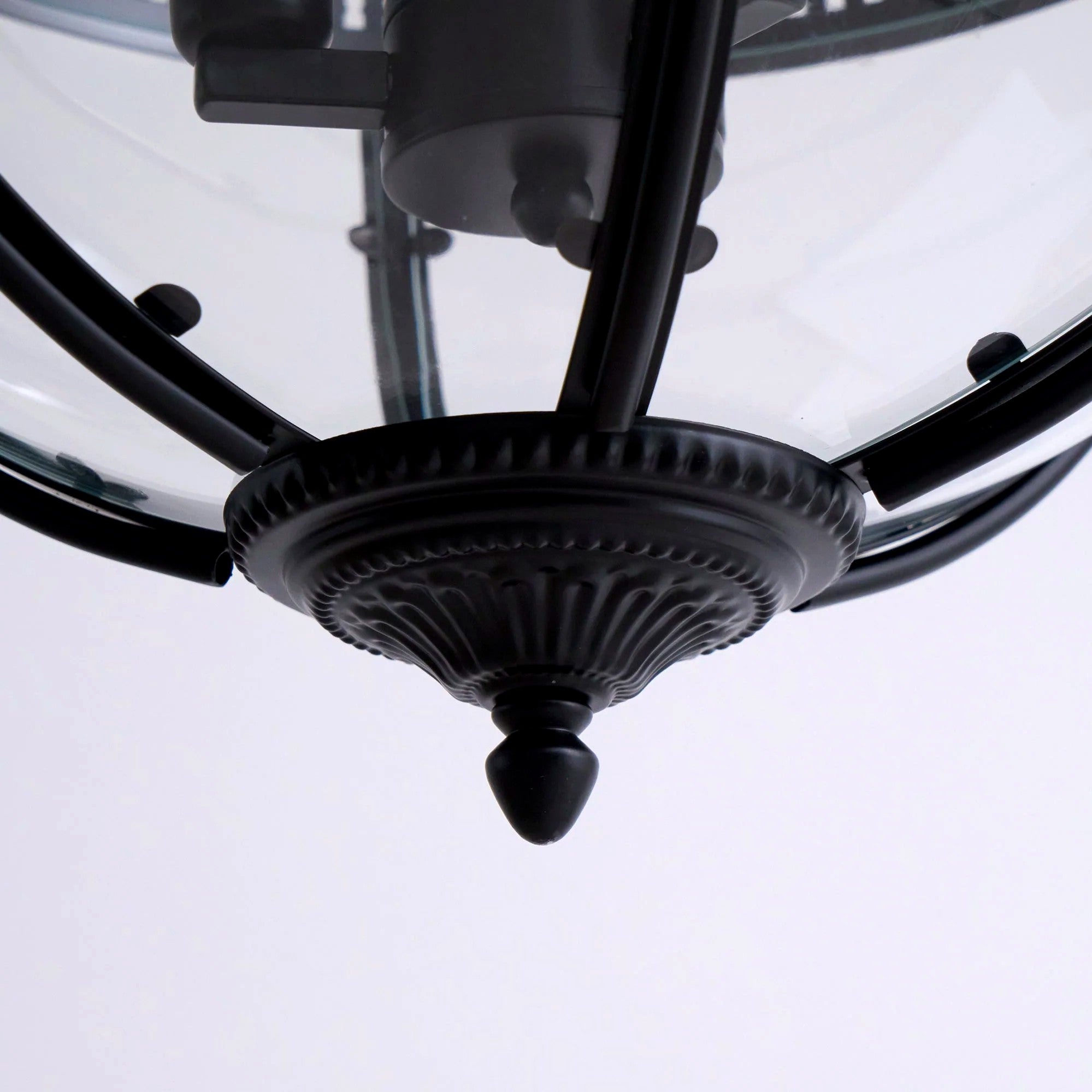 Suspension Industrielle Trois Têtes Métal Verre, Style Atelier Ancien