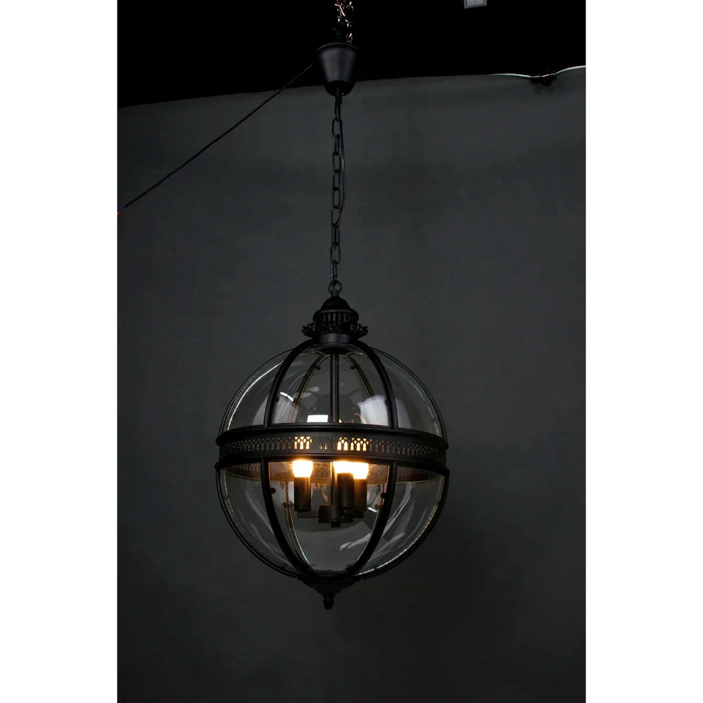 Suspension Industrielle Trois Têtes Métal Verre, Style Atelier Ancien