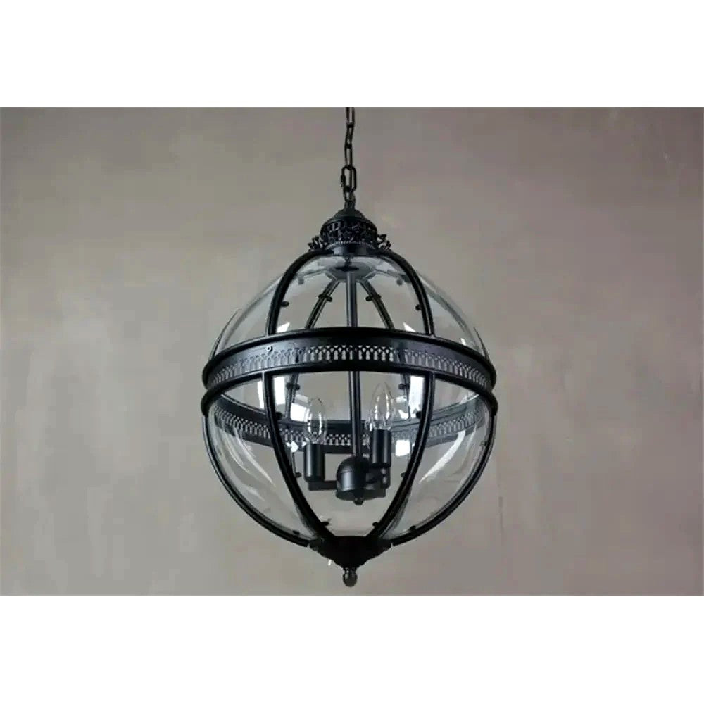 Suspension Industrielle Trois Têtes Métal Verre, Style Atelier Ancien