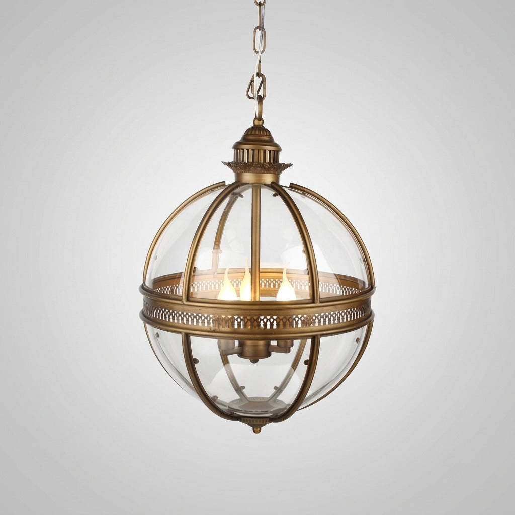 Suspension Industrielle Trois Têtes Métal Verre, Style Atelier Ancien