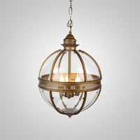 Suspension Industrielle Trois Têtes Métal Verre, Style Atelier Ancien