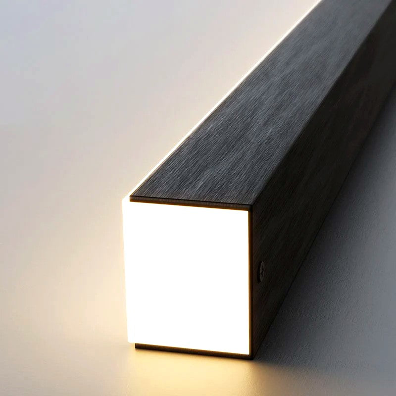 Suspension LED Linéaire Minimaliste, Métal Acrylique Profil Fin