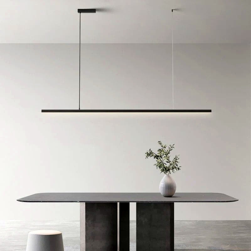 Suspension LED Linéaire Minimaliste, Métal Acrylique Profil Fin
