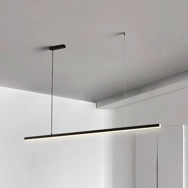 Suspension LED Linéaire Minimaliste, Métal Acrylique Profil Fin