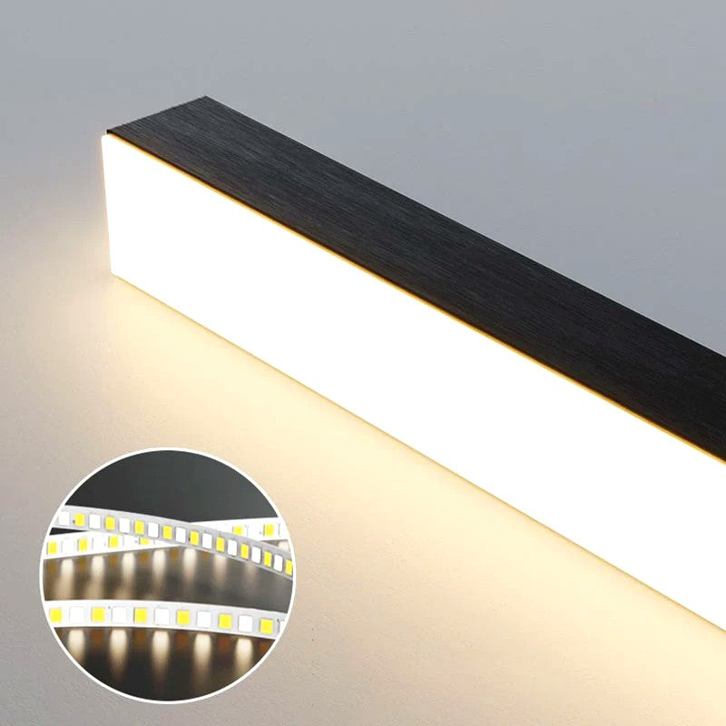 Suspension LED Linéaire Minimaliste, Métal Acrylique Profil Fin