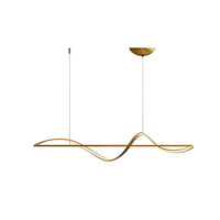 Suspension LED Ondulée Design Sculptural, Métal Silicone Fluide, Salon