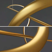 Suspension LED Ondulée Design Sculptural, Métal Silicone Fluide, Salon