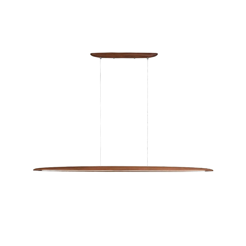 Suspension Linéaire Bois Minimaliste, Design Moderne Chaleureux, Salle