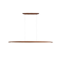 Suspension Linéaire Bois Minimaliste, Design Moderne Chaleureux, Salle