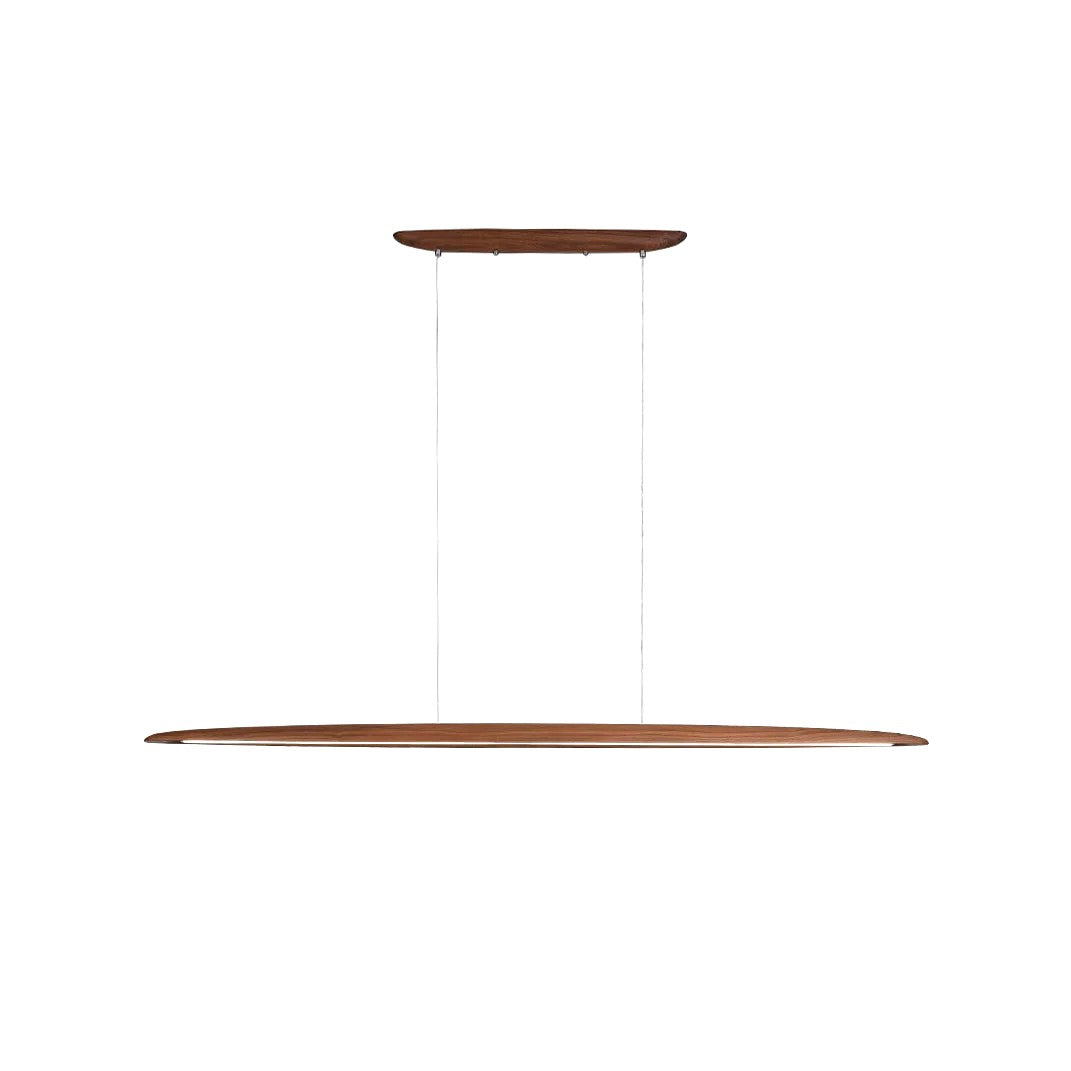 Suspension Linéaire Bois Minimaliste, Design Moderne Chaleureux, Salle