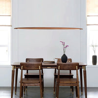 Suspension Linéaire Bois Minimaliste, Design Moderne Chaleureux, Salle