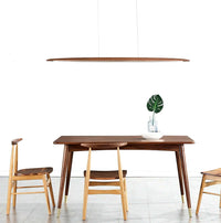 Suspension Linéaire Bois Minimaliste, Design Moderne Chaleureux, Salle