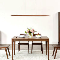 Suspension Linéaire Bois Minimaliste, Design Moderne Chaleureux, Salle