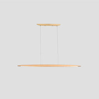 Suspension Linéaire Bois Minimaliste, Design Moderne Chaleureux, Salle