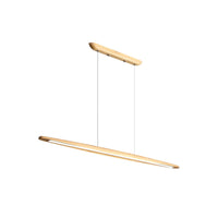Suspension Linéaire Bois Minimaliste, Design Moderne Chaleureux, Salle