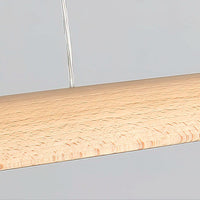 Suspension Linéaire Bois Minimaliste, Design Moderne Chaleureux, Salle