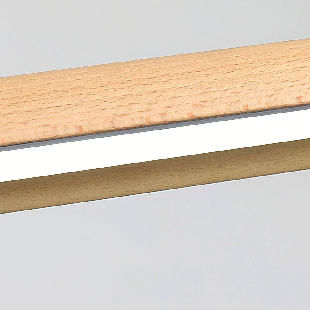 Suspension Linéaire Bois Minimaliste, Design Moderne Chaleureux, Salle