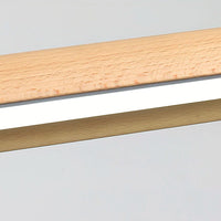 Suspension Linéaire Bois Minimaliste, Design Moderne Chaleureux, Salle