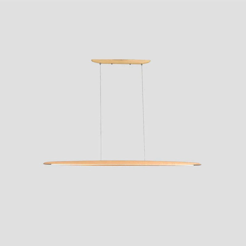 Suspension Linéaire Bois Minimaliste, Design Moderne Chaleureux, Salle