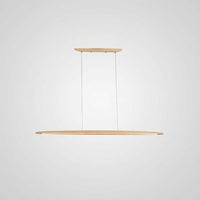 Suspension Linéaire Bois Minimaliste, Design Moderne Chaleureux, Salle