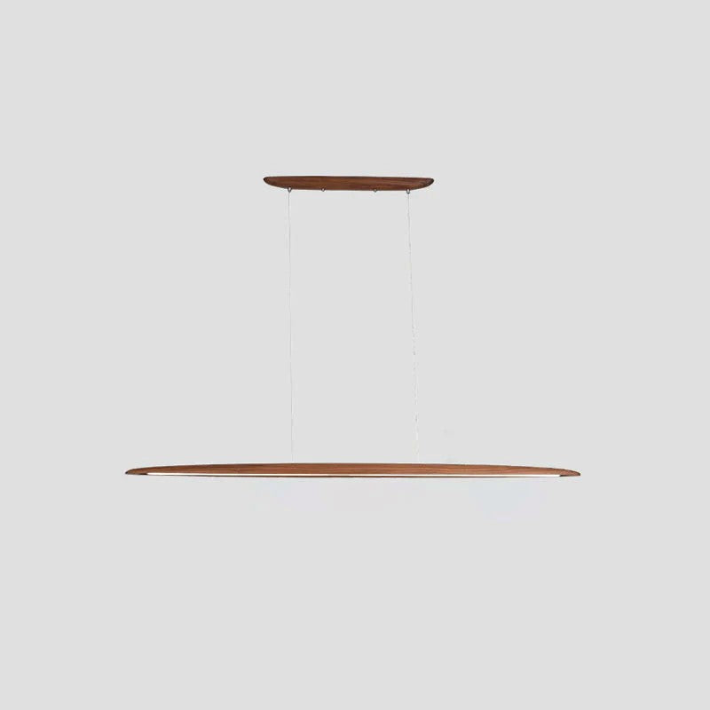 Suspension Linéaire Bois Minimaliste, Design Moderne Chaleureux, Salle