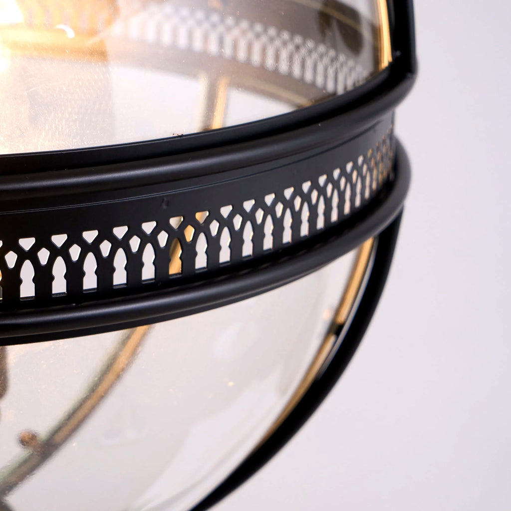 Suspension Rétro Verre Travaillé Élégante, Charme d'Époque Intemporel