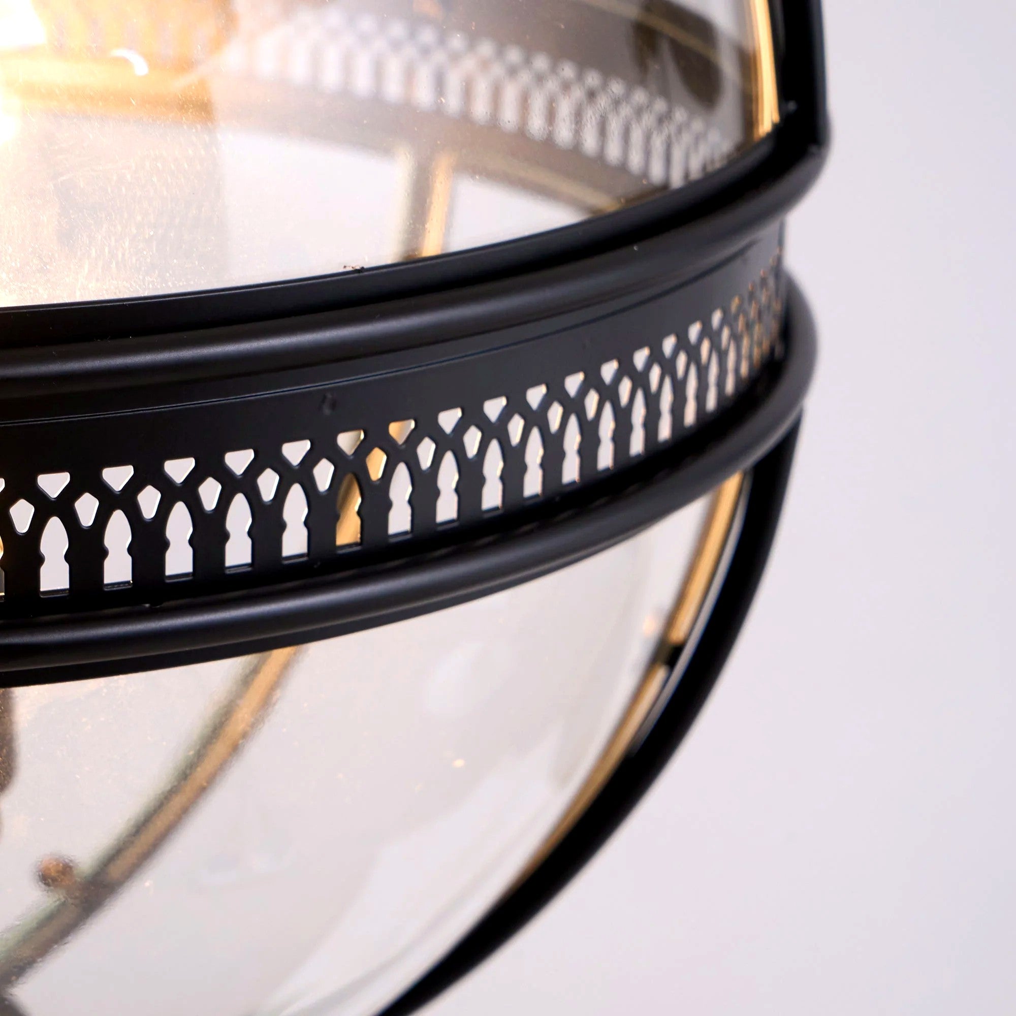 Suspension Rétro Verre Travaillé Élégante, Charme d'Époque Intemporel