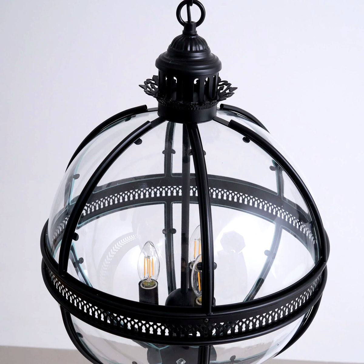 Suspension Rétro Verre Travaillé Élégante, Charme d'Époque Intemporel