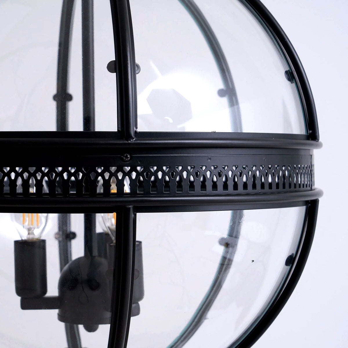 Suspension Rétro Verre Travaillé Élégante, Charme d'Époque Intemporel
