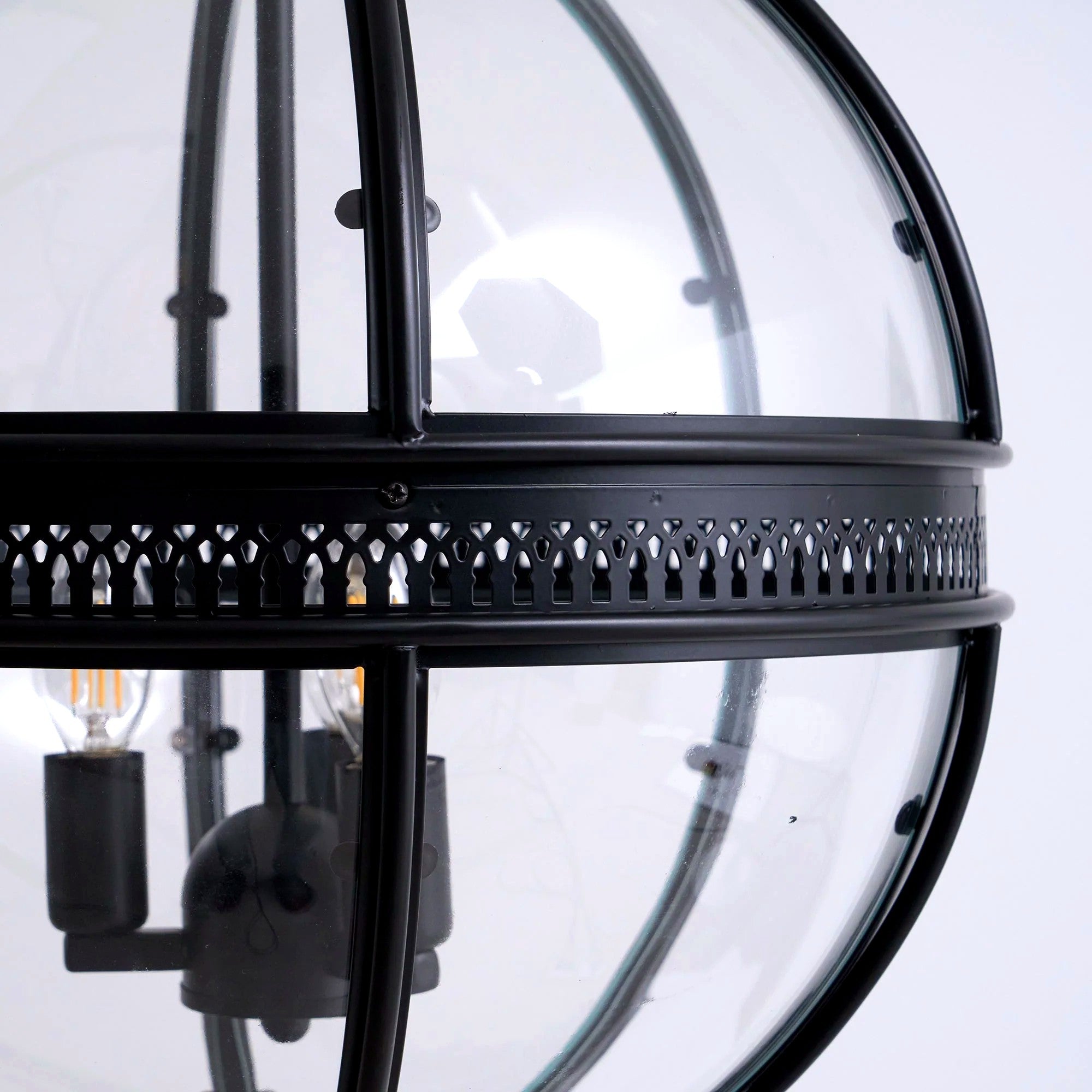Suspension Rétro Verre Travaillé Élégante, Charme d'Époque Intemporel