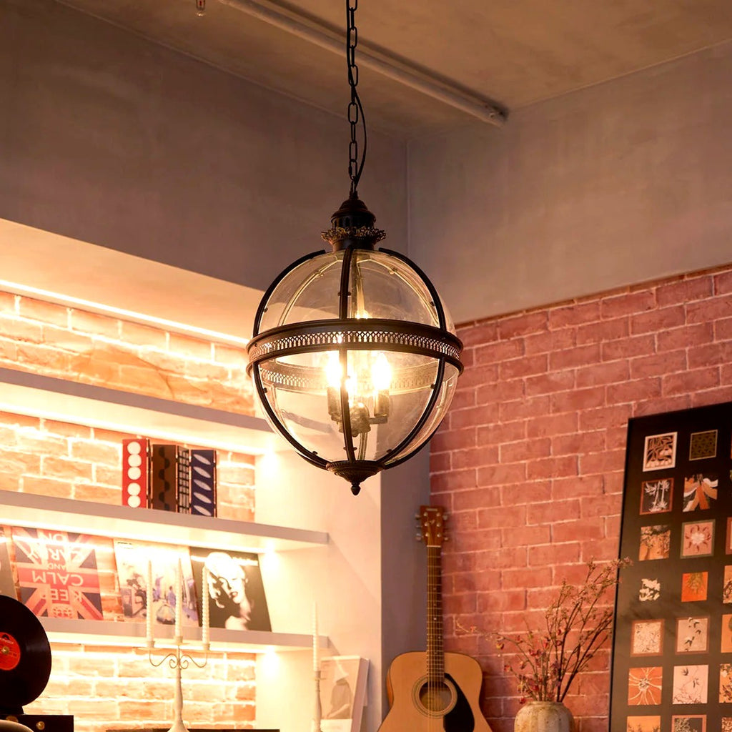 Suspension Rétro Verre Travaillé Élégante, Charme d'Époque Intemporel