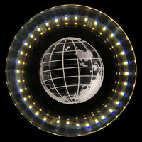 Suspension Ronde LED Métal Doré Cristal, Motifs Lumineux Décoratifs