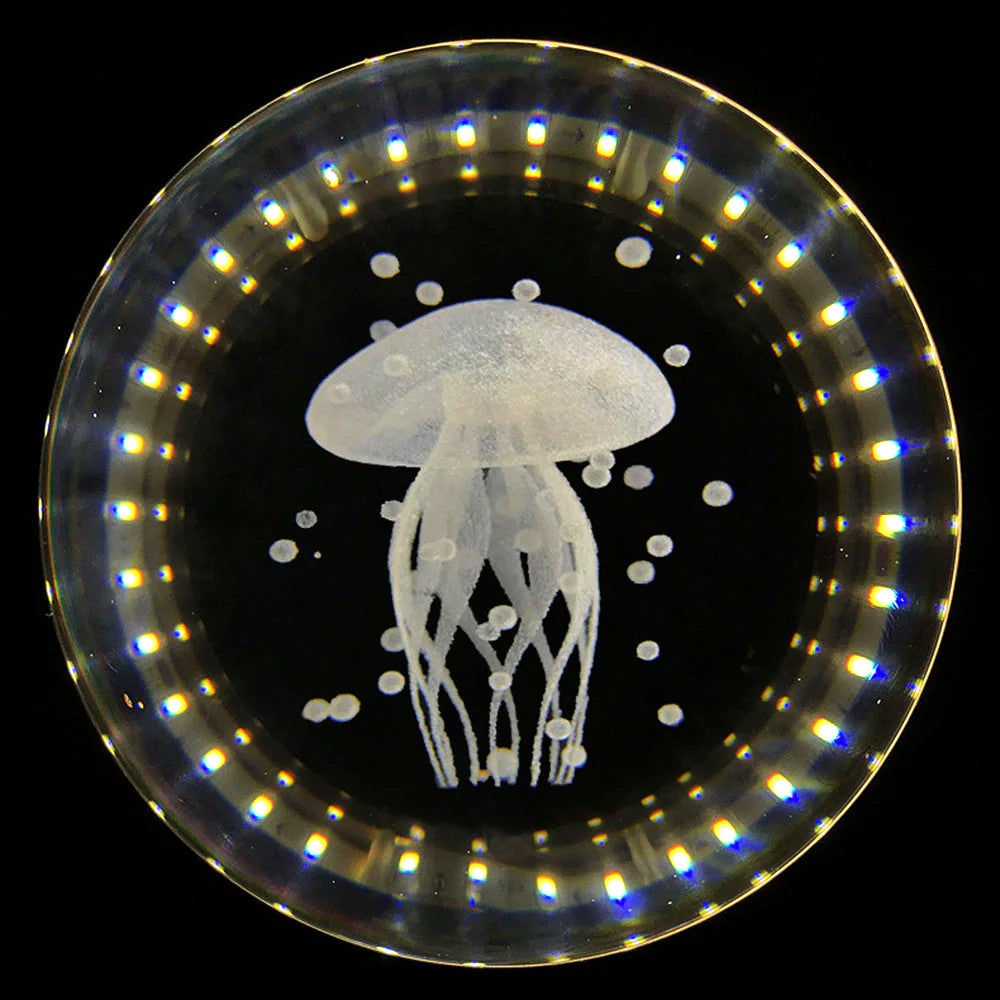 Suspension Ronde LED Métal Doré Cristal, Motifs Lumineux Décoratifs