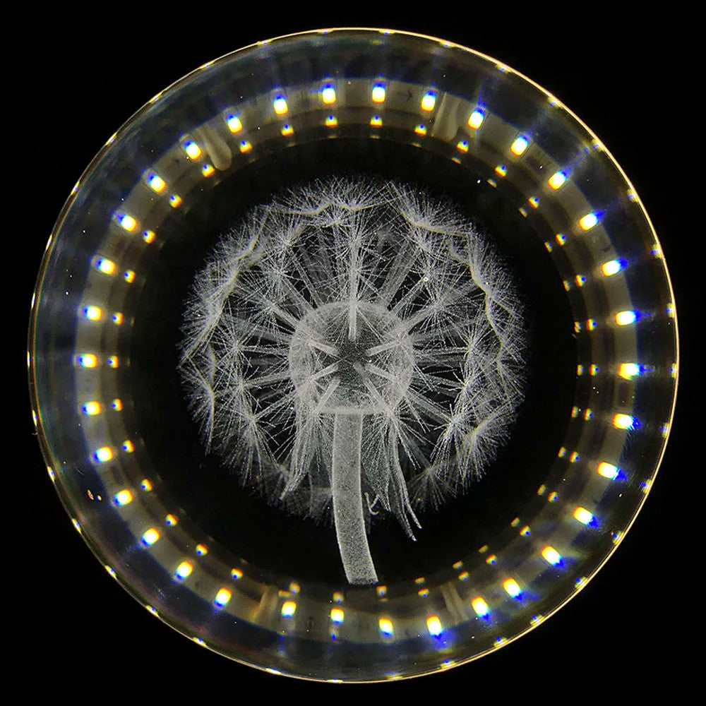Suspension Ronde LED Métal Doré Cristal, Motifs Lumineux Décoratifs Image