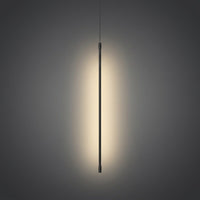 Suspension Tubulaire LED Noire Minimaliste, Tige Verticale Épurée