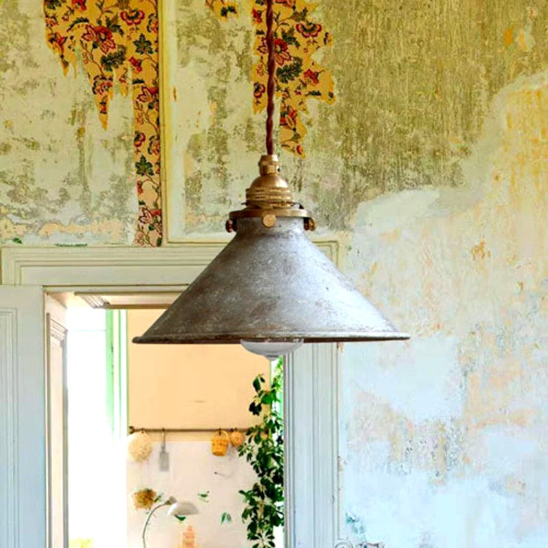 Suspension Vintage Rustique Métal Compacte, Charme Rétro Authentique