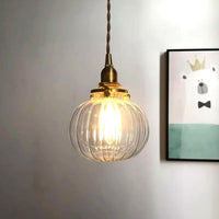 Suspension Vintage Verre Elliptique Délicate, Design Rétro Léger