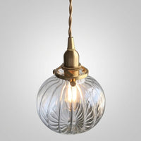 Suspension Vintage Verre Elliptique Délicate, Design Rétro Léger