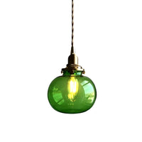 Suspension Vintage Verre Elliptique Délicate, Design Rétro Léger
